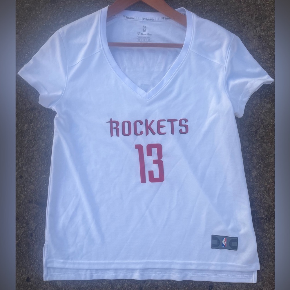-NBA Houston Rockets T Shirt Women M White Fanatics Fast Break Jersey Harden 13
